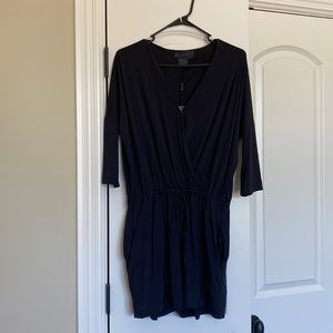 Black drawstring romper
